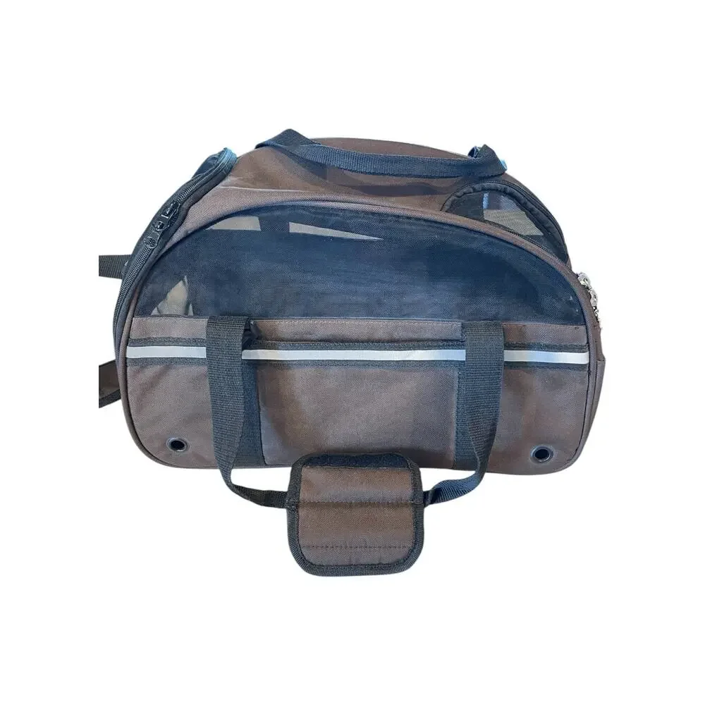 Pet Carrier for Small Dog or Cat 15 x 7 inch Boots & Barkley Brand Brown & Black